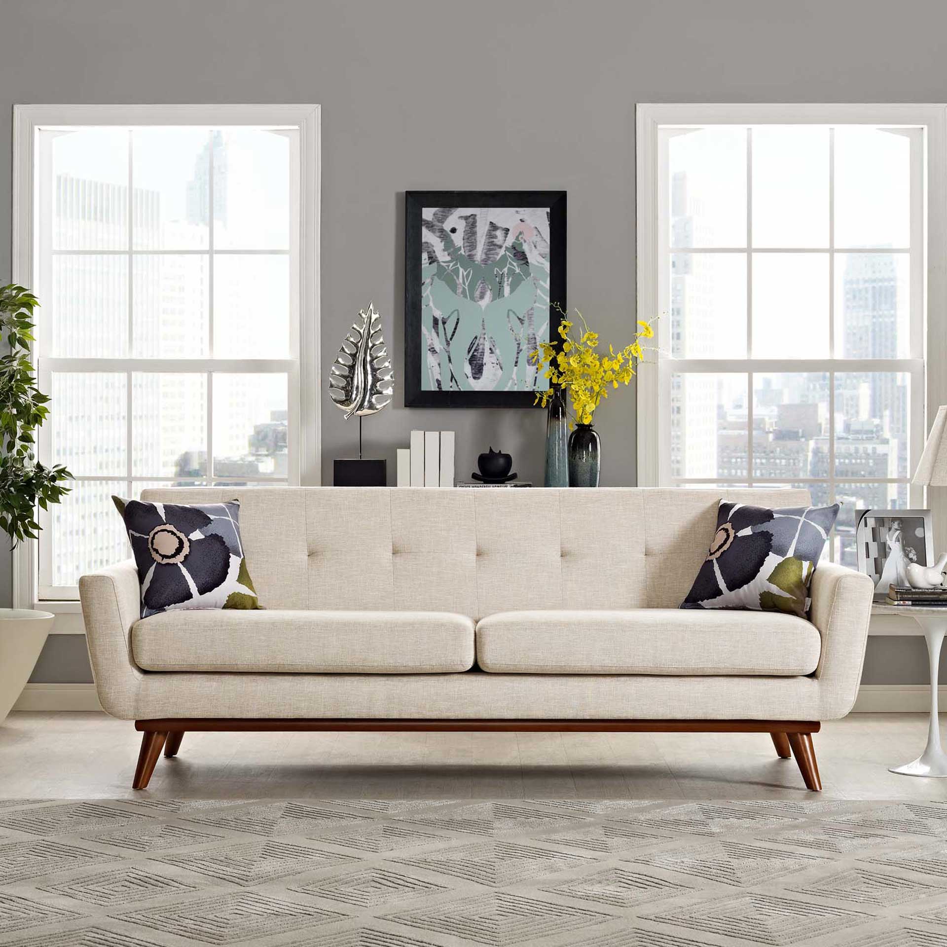 Emory Upholstered Sofa Beige - Image 4