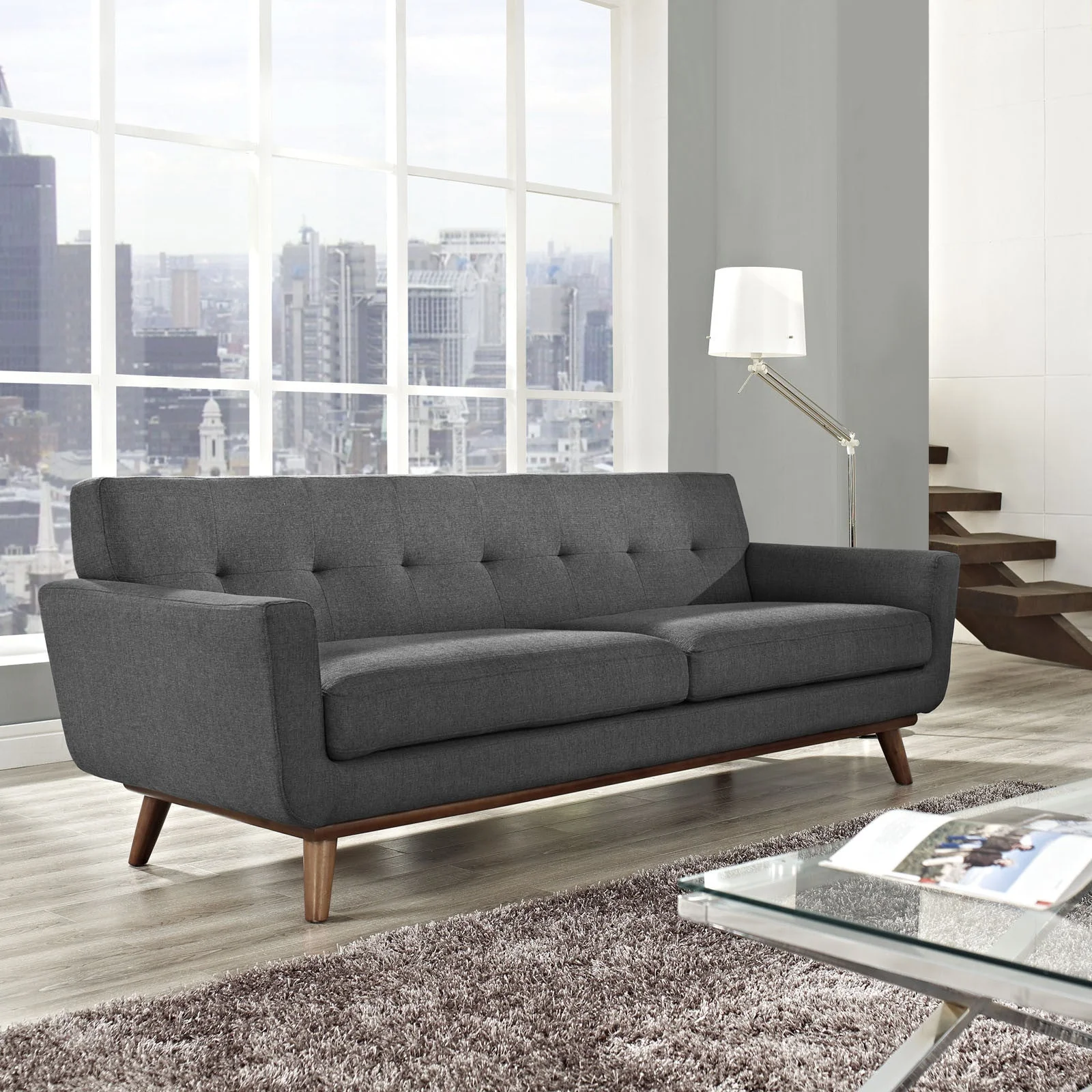 Emory Upholstered Sofa Gray - Image 4