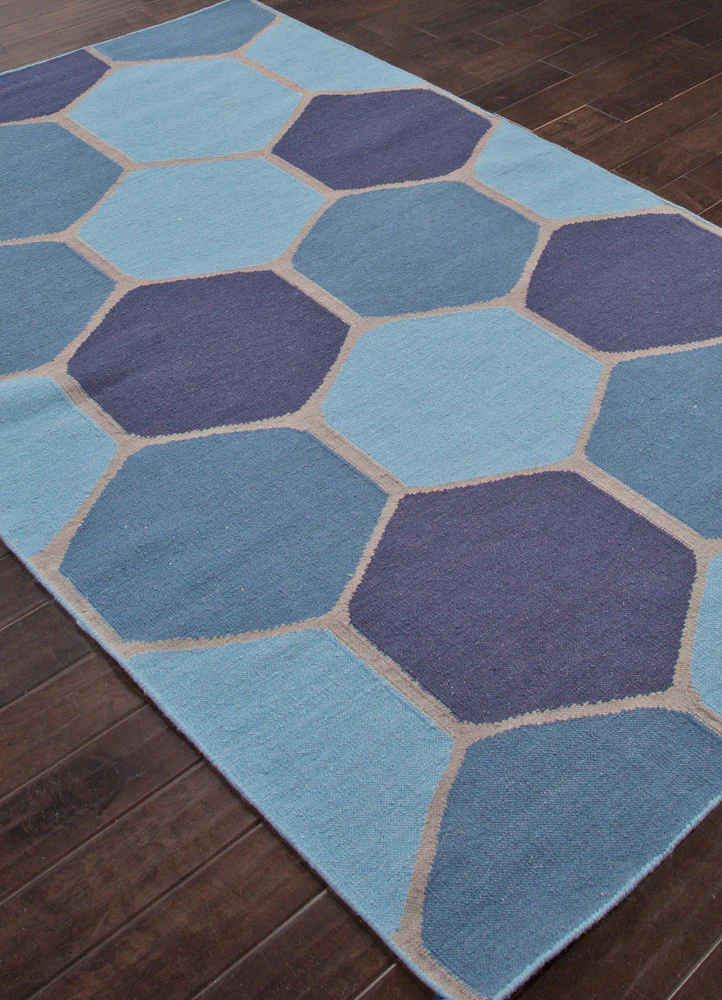 En Casa Beehive Ocean Blue/Deep Navy Area Rug - Image 2