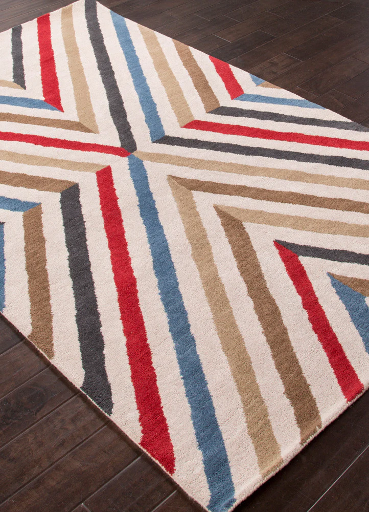 En Casa Cornered Antique White/Velvet Red Area Rug - Image 2