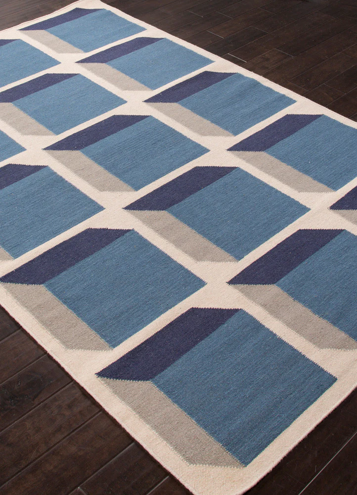 En Casa Cubes Antique White/Dark Denim Area Rug - Image 2