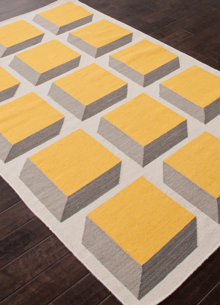 En Casa Cubes White/Yellow Area Rug - Image 2
