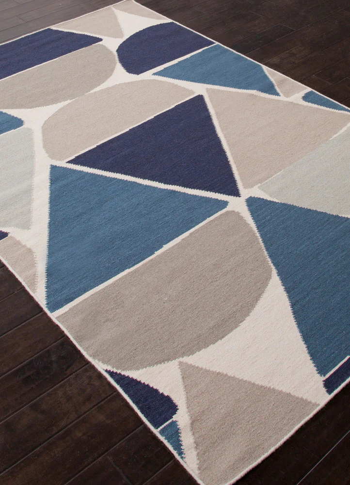 En Casa Dew Drops White/Dark Denim Area Rug - Image 2