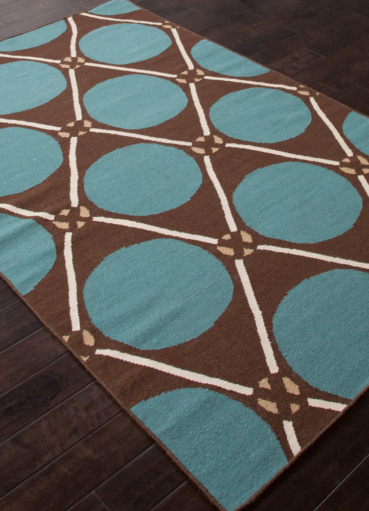 En Casa Grid Dot Dark Chocolate/Capri Area Rug - Image 2