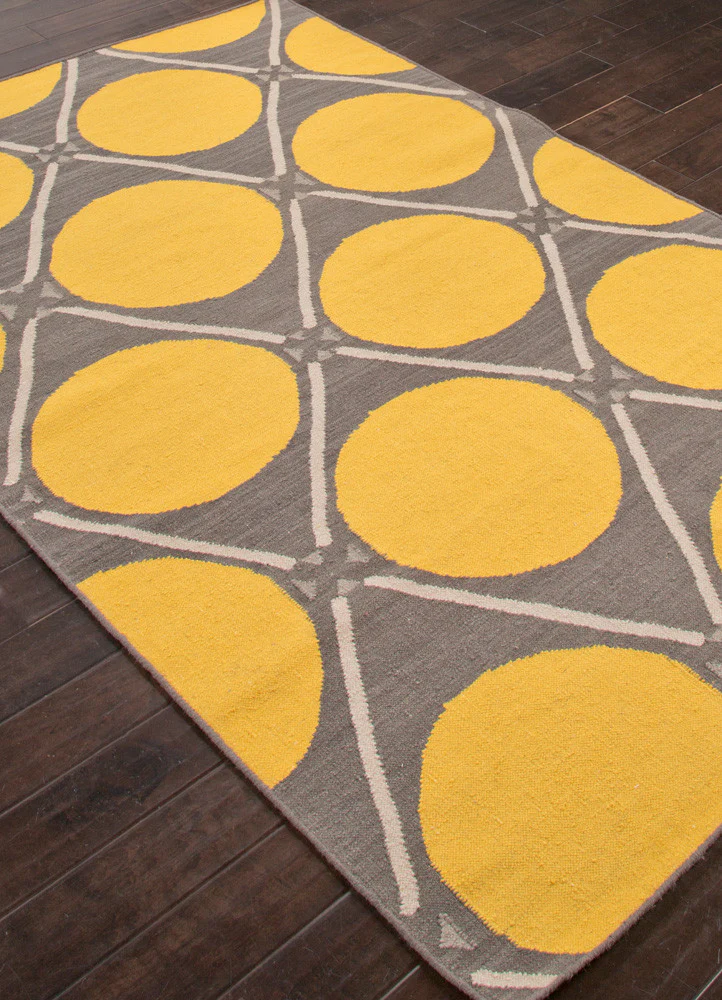 En Casa Grid Dot Liquorice/Yellow Area Rug - Image 2