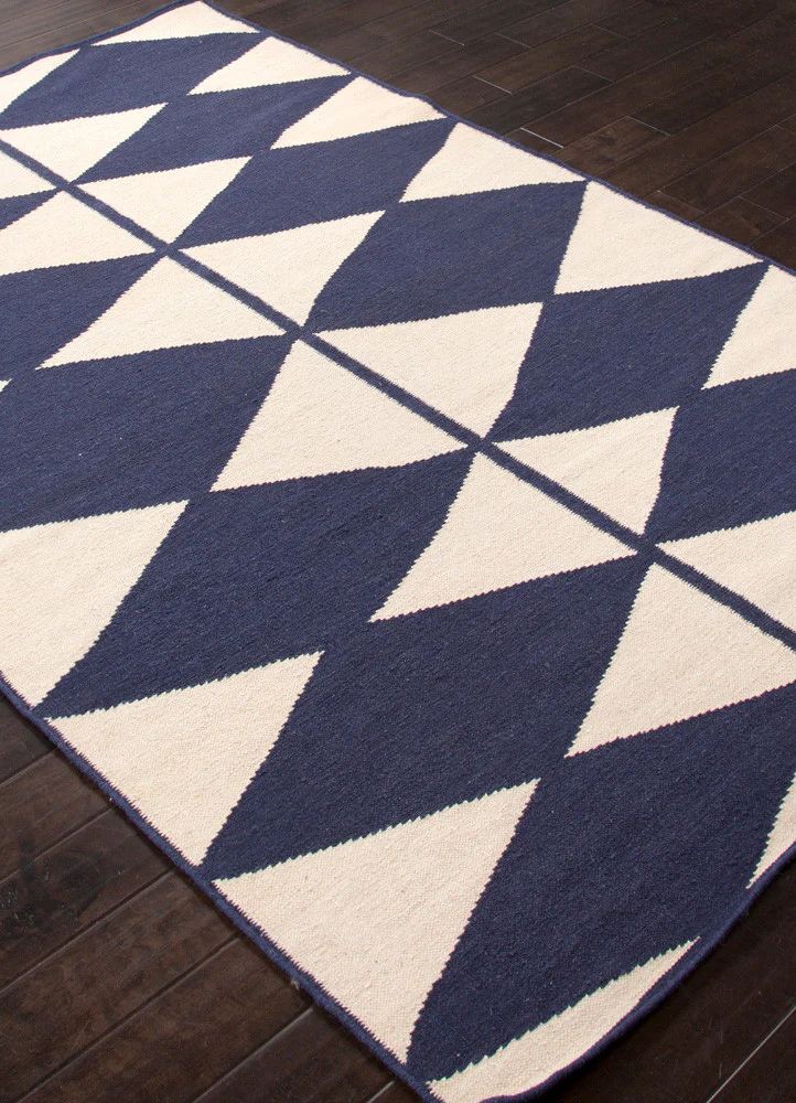 En Casa Harlequin Antique White/Deep Navy Area Rug - Image 3