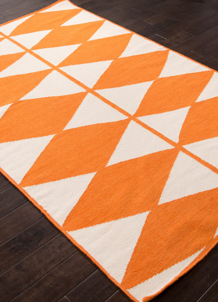 En Casa Harlequin White/Orange Area Rug - Image 2