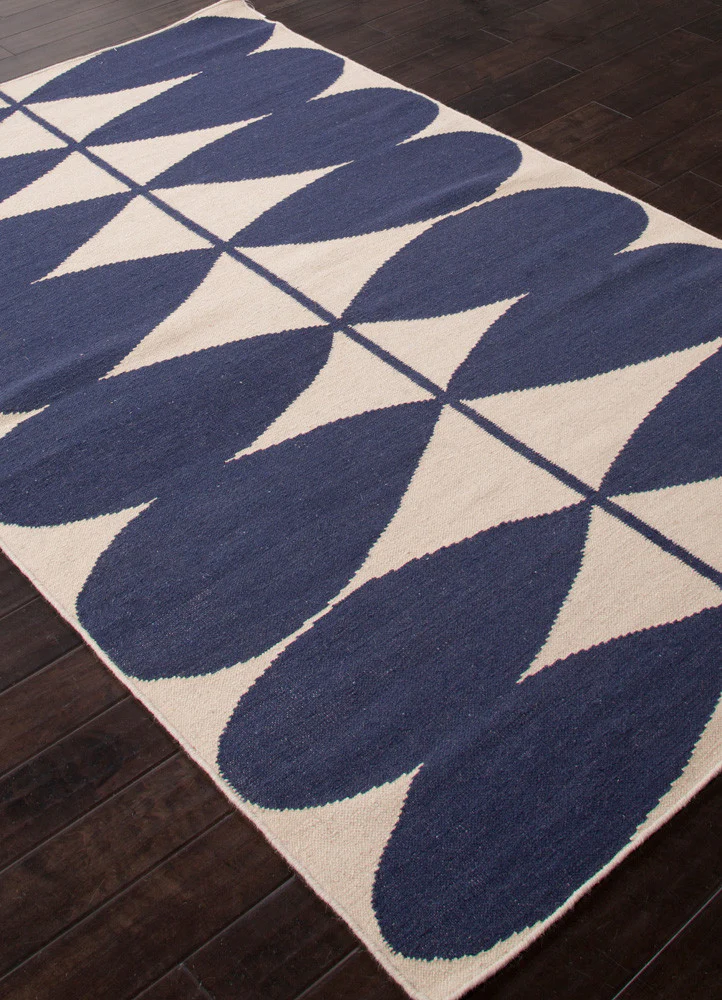 En Casa Petals Antique White/Deep Navy Area Rug - Image 2