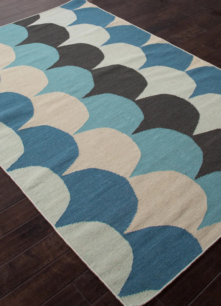 En Casa Ripple Cool Aqua/Black Ink Area Rug - Image 2
