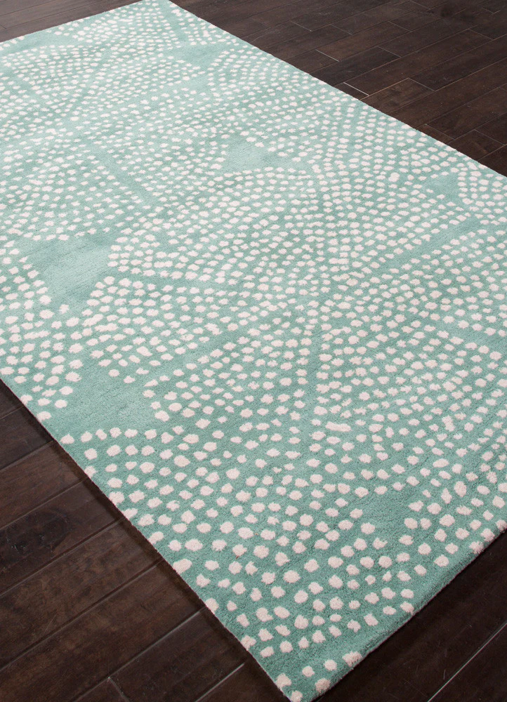 En Casa Stipple Flower Aruba Blue/Antique White Area Rug - Image 2