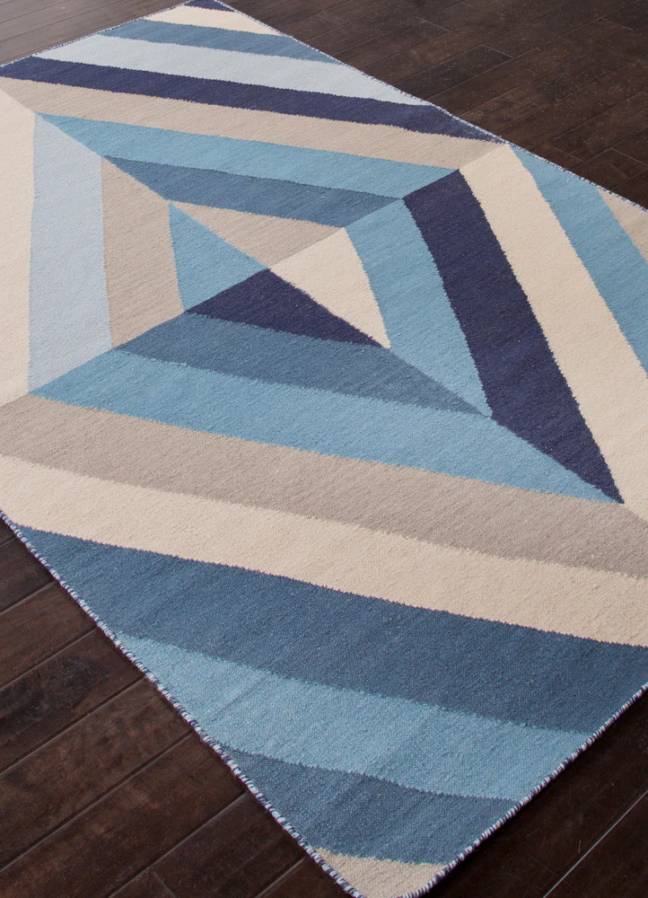 En Casa Tunnel Ocean Blue/Antique White Area Rug - Image 2