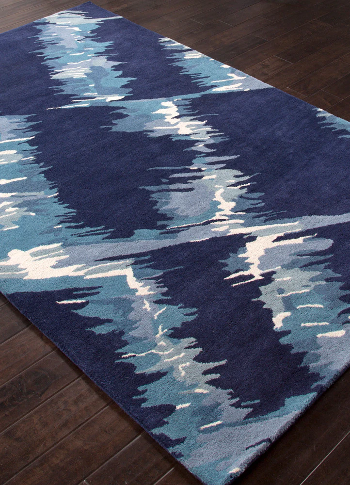 En Casa Waves Deep Navy/Ocean Blue Area Rug - Image 2