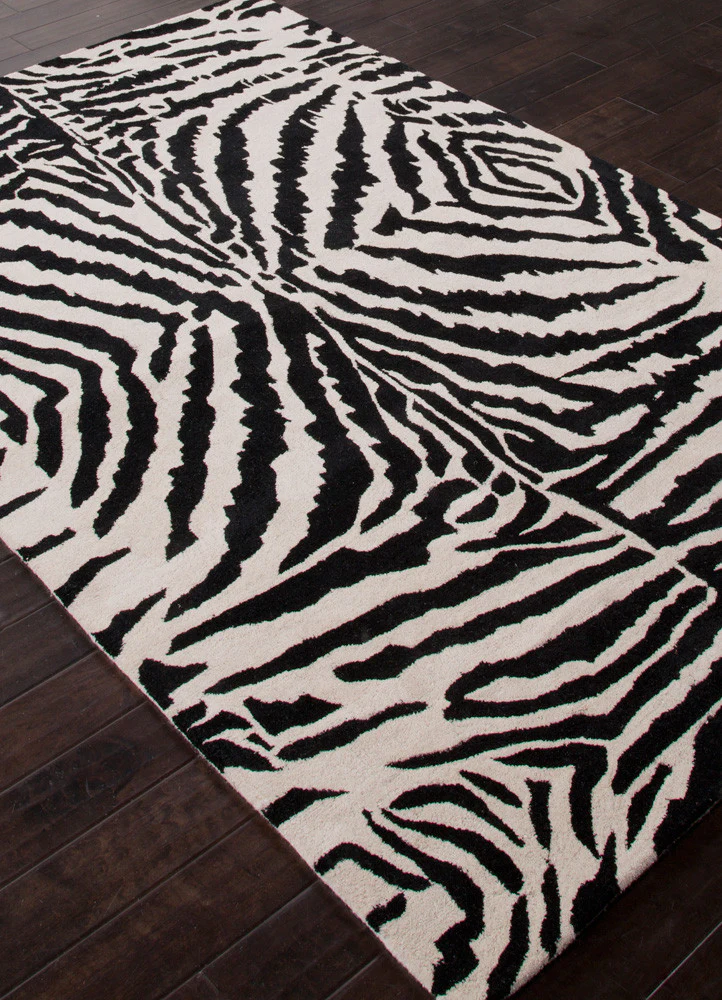 En Casa Zebra Ikat Dark Ivory/Ebony Area Rug - Image 2