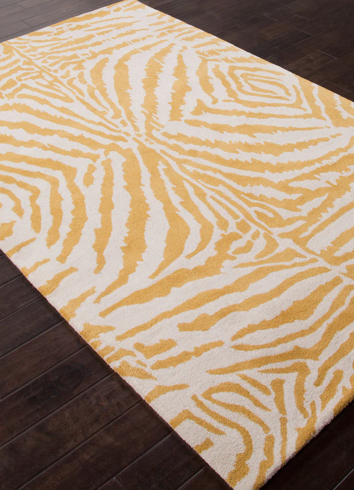 En Casa Zebra Ikat White/Golden Apricot Area Rug - Image 2