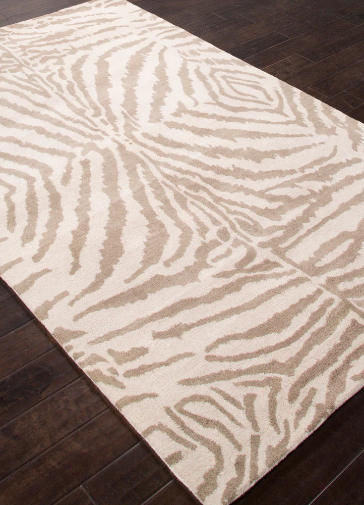 En Casa Zebra Ikat White/Silver Gray Area Rug - Image 2