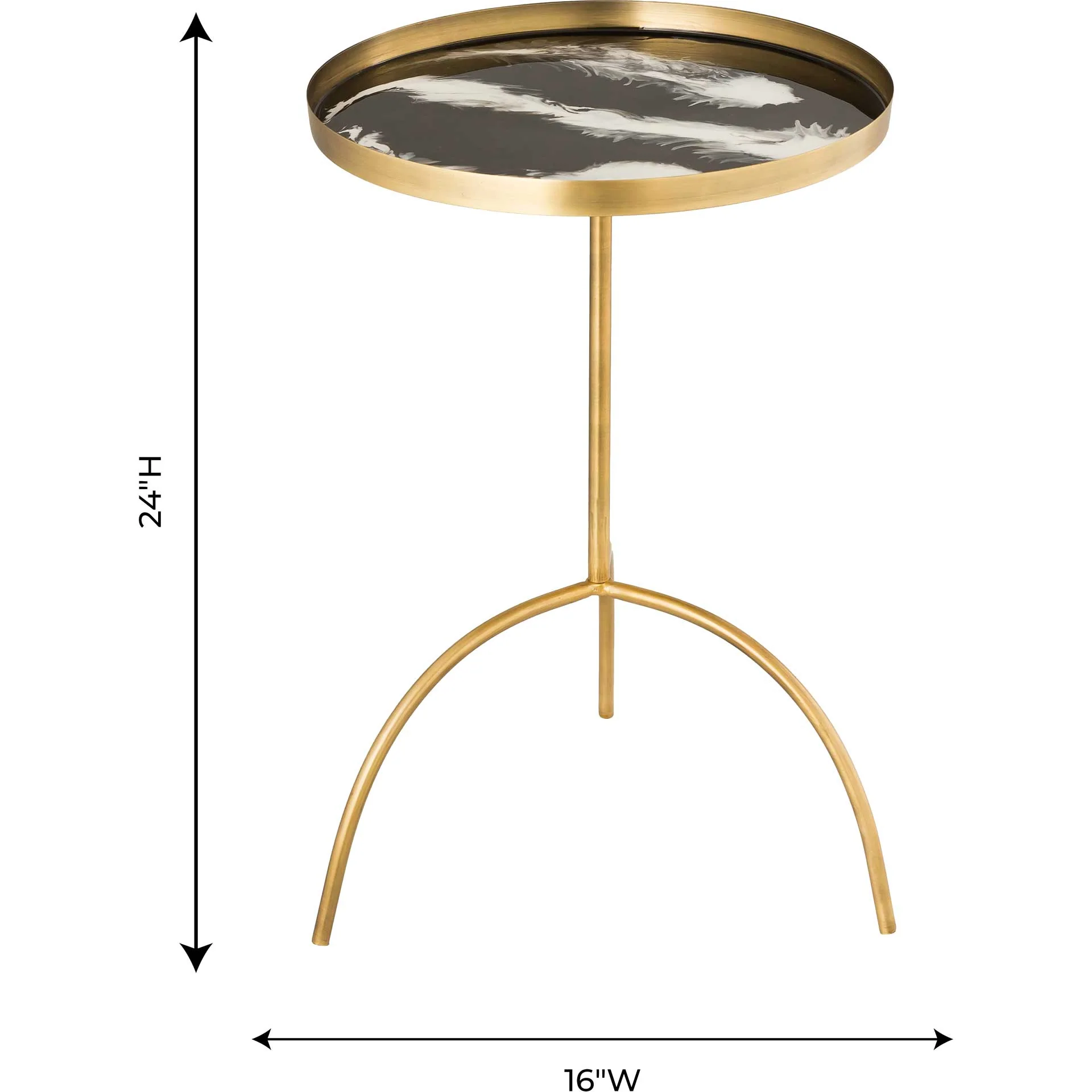 Enamel Accent Table Black/White - Image 6