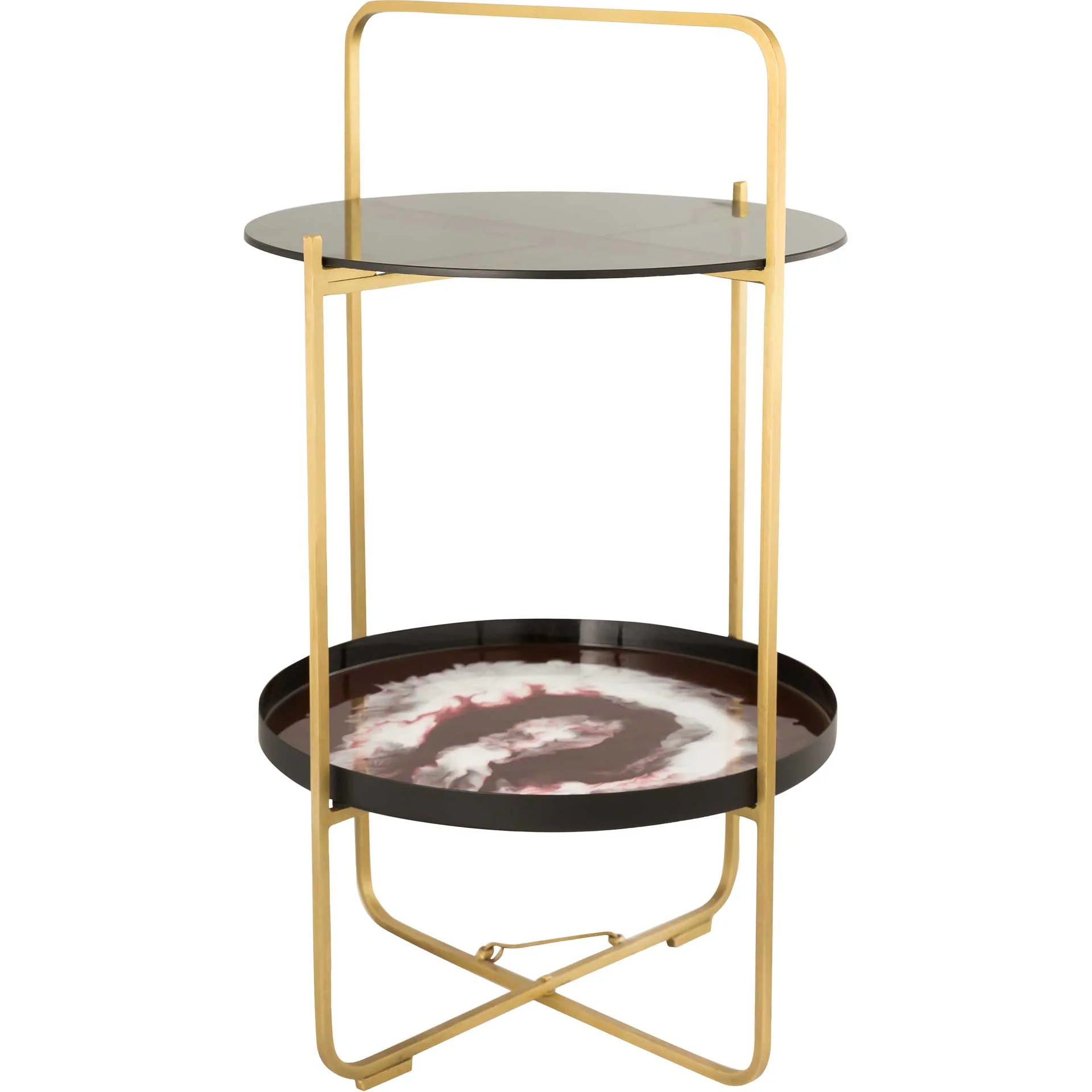 Enamel Side Table Plum/White - Image 2