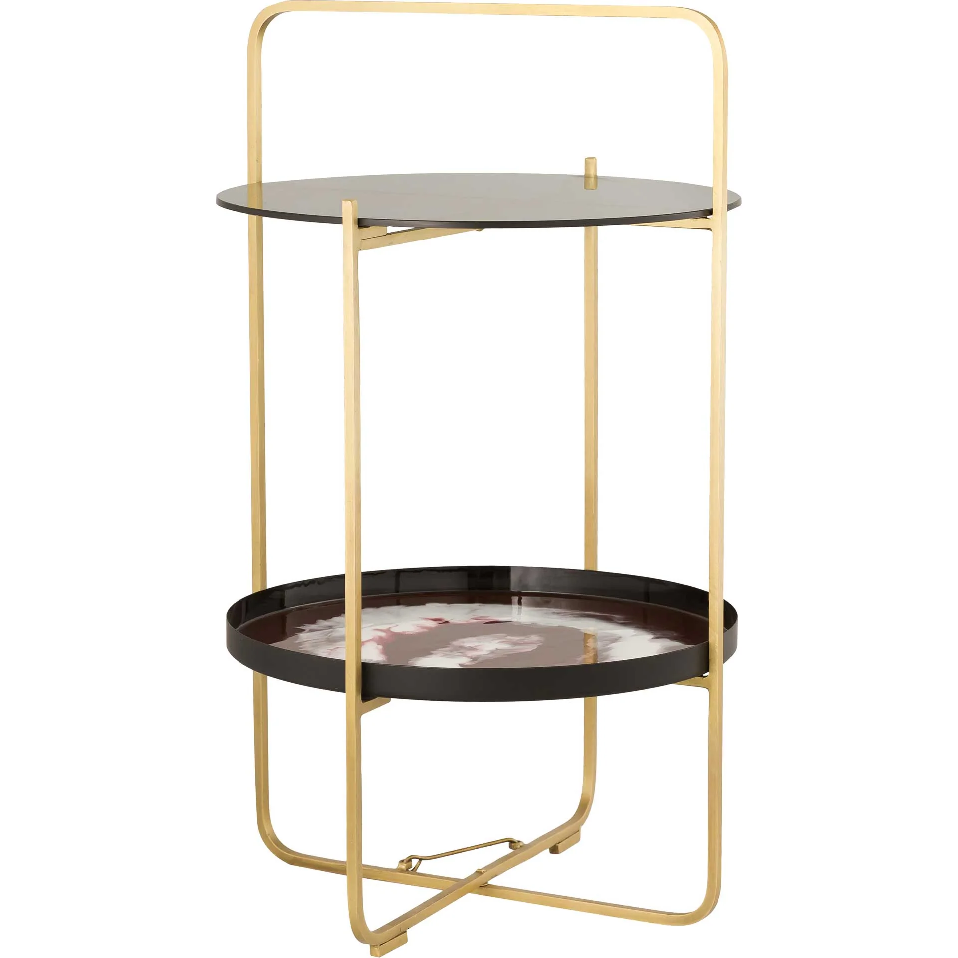 Enamel Side Table Plum/White - Image 3