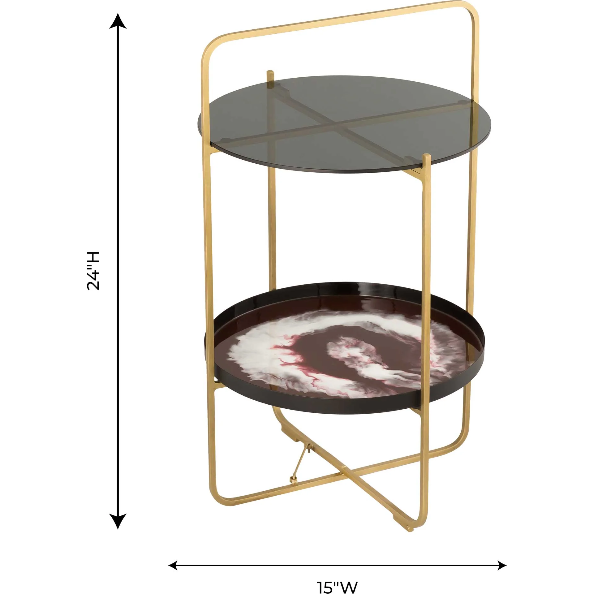 Enamel Side Table Plum/White - Image 5