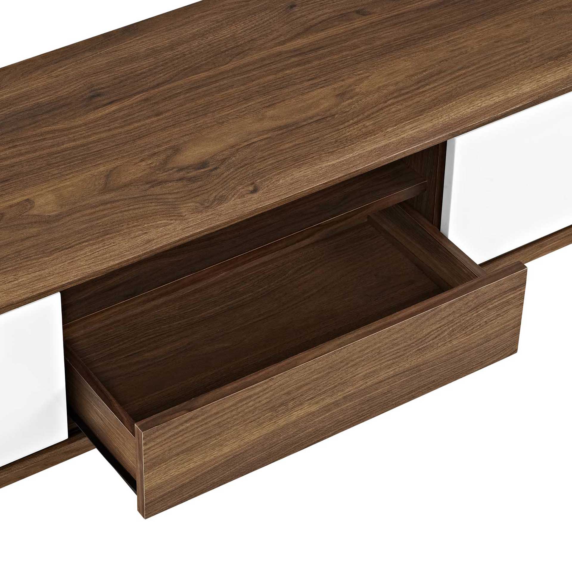Encasa Wood TV Stand Walnut/White - Image 10