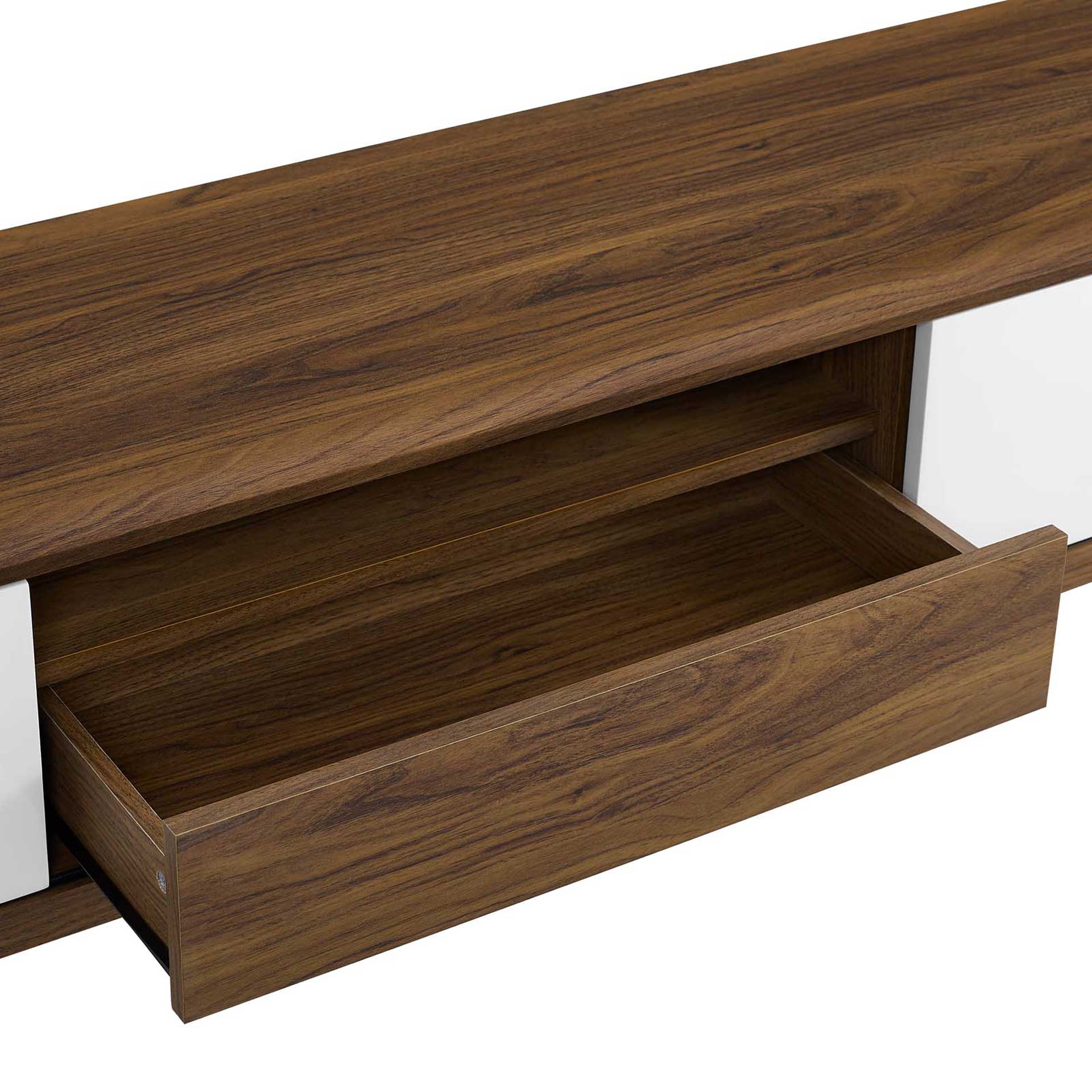 Encasa Wood TV Stand Walnut/White - Image 5
