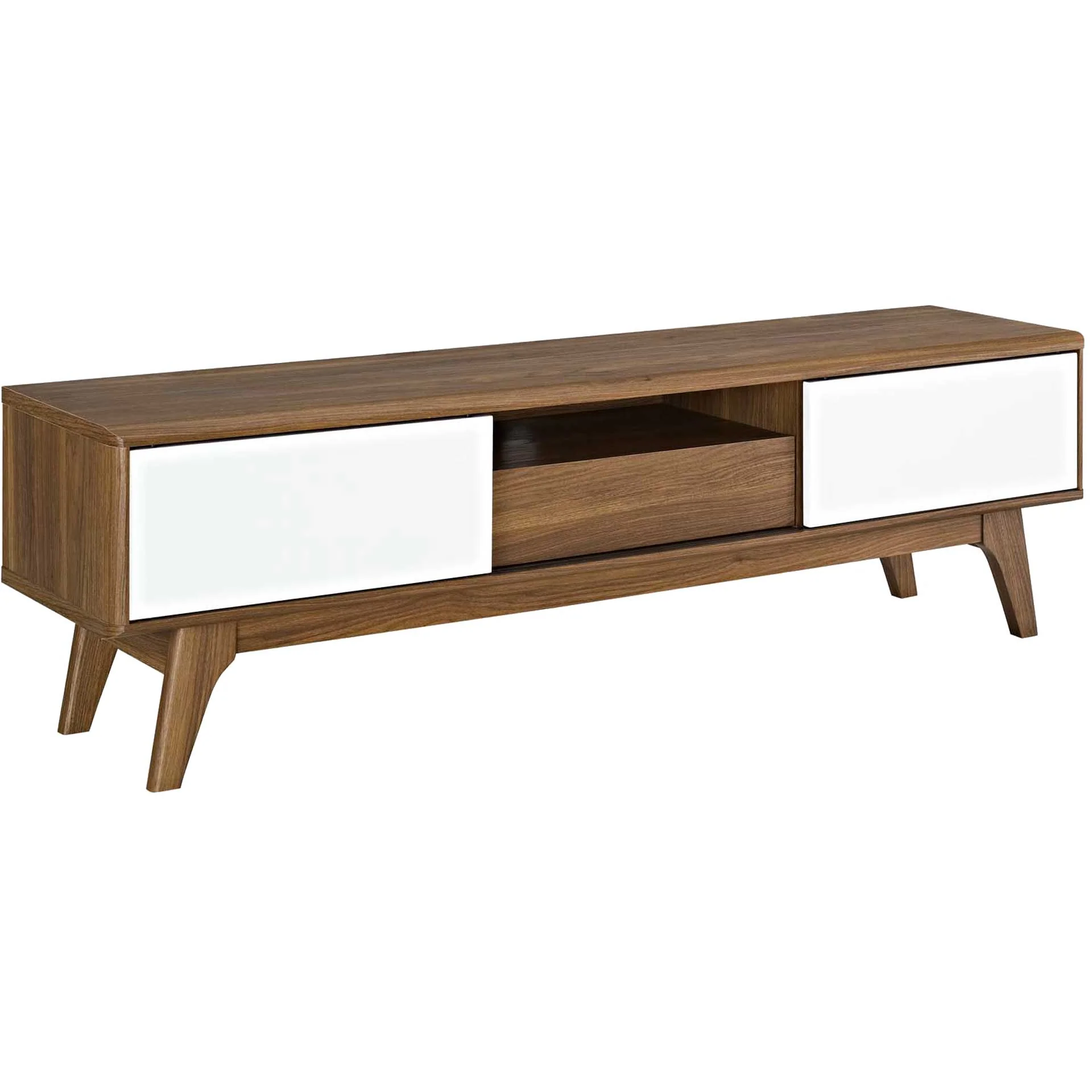 Encasa Wood TV Stand Walnut/White - Image 7