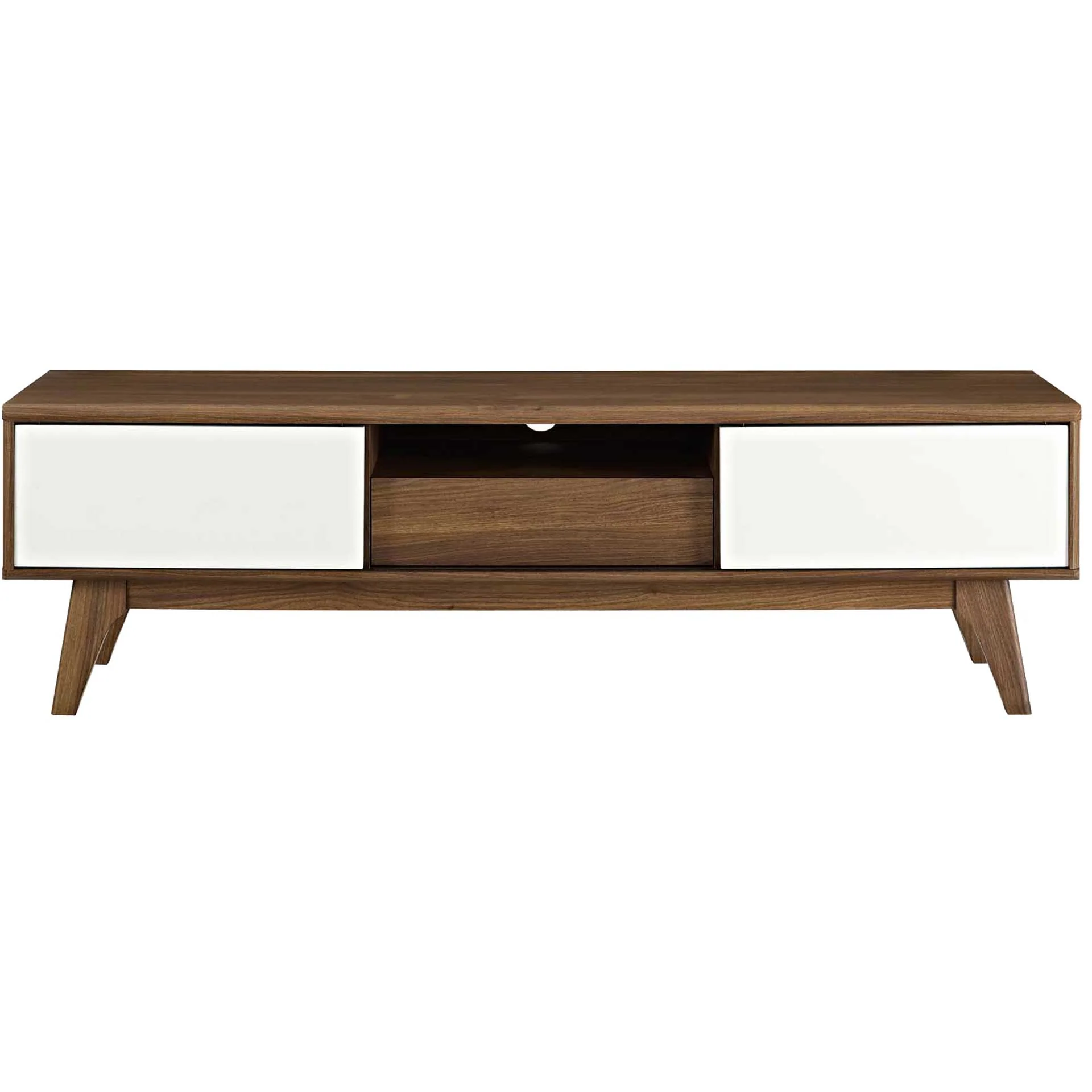 Encasa Wood TV Stand Walnut/White - Image 8