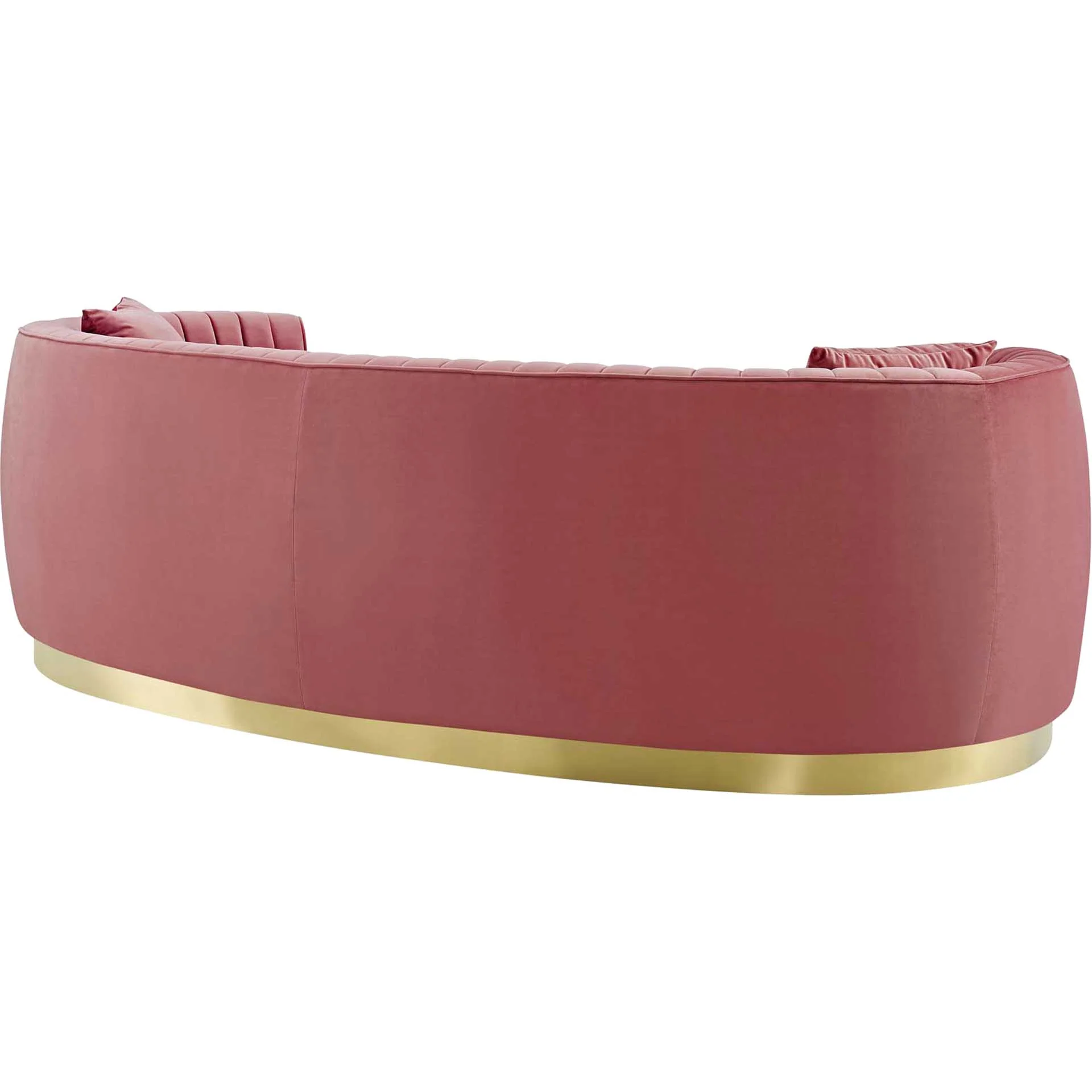 Endicott Curved Performance Velvet Sofa Dusty Rose - Image 4