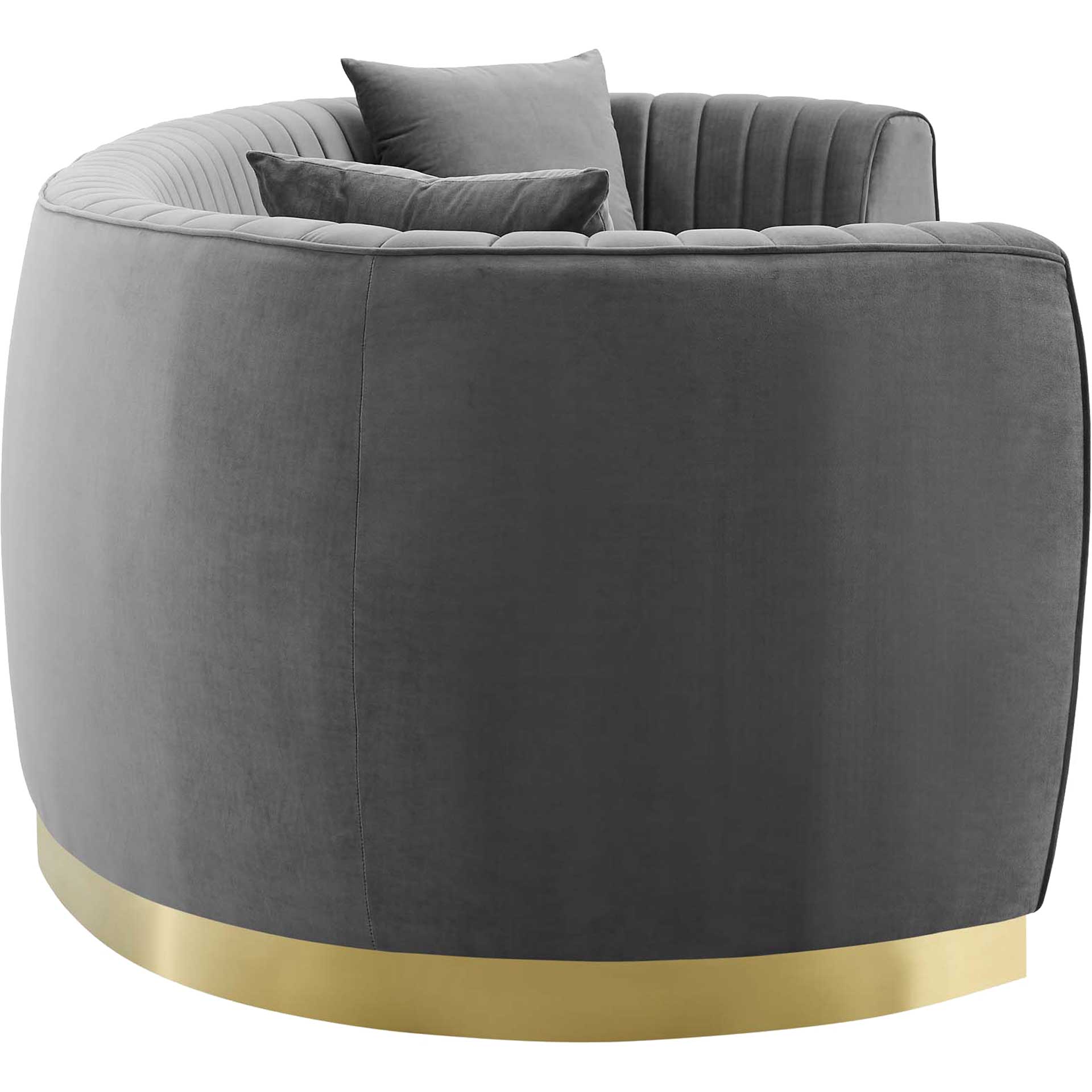 Endicott Curved Performance Velvet Sofa Gray - Image 3