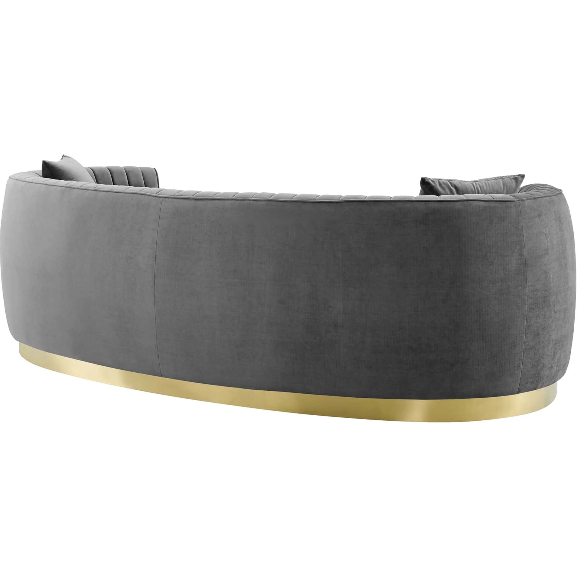 Endicott Curved Performance Velvet Sofa Gray - Image 4