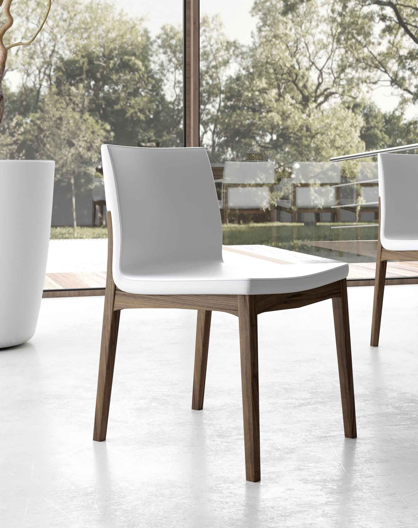 Enna Dining Chair White/Canaletto Walnut (Set of 2) - Image 3