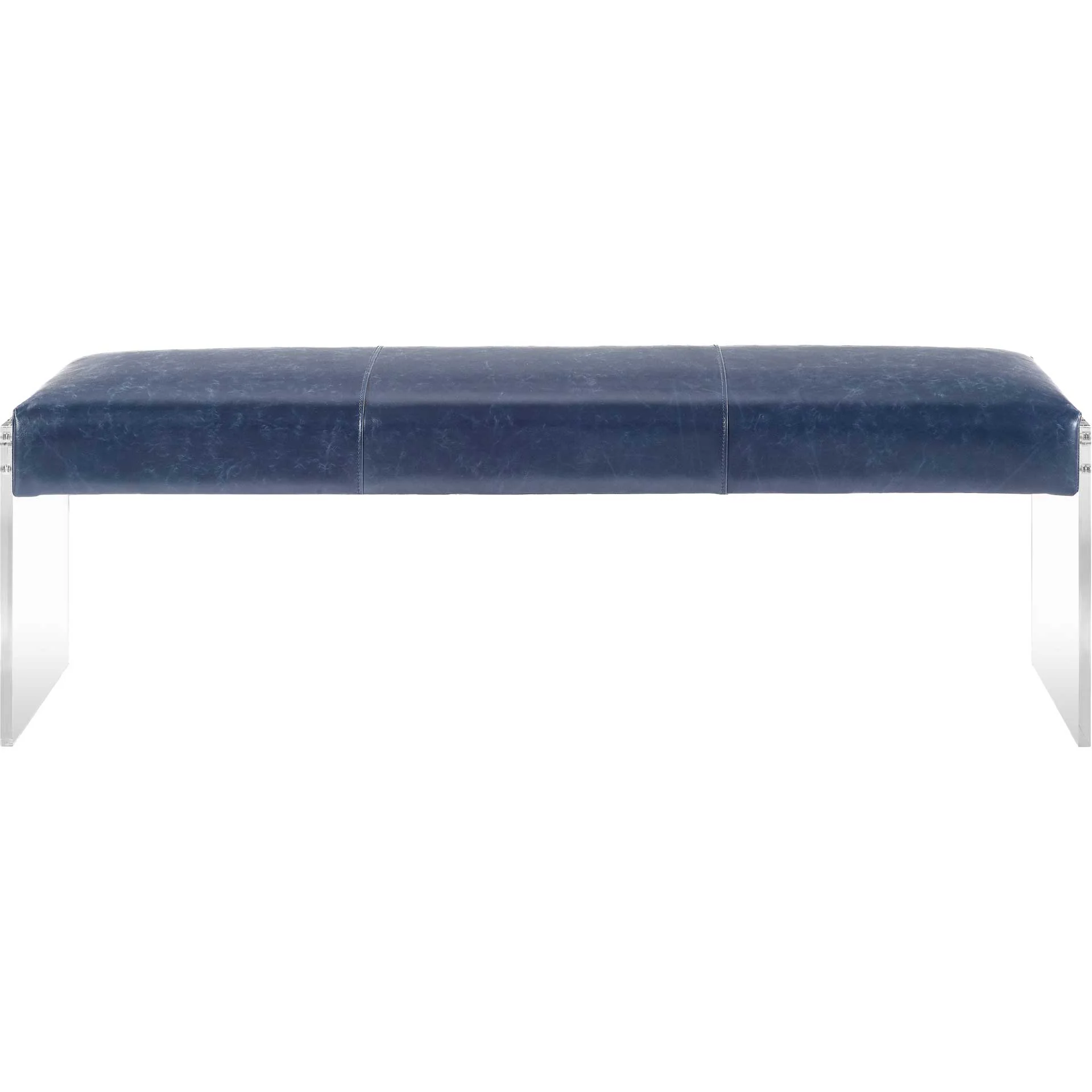 Enrica Leather/Acrylic Bench Blue - Image 2