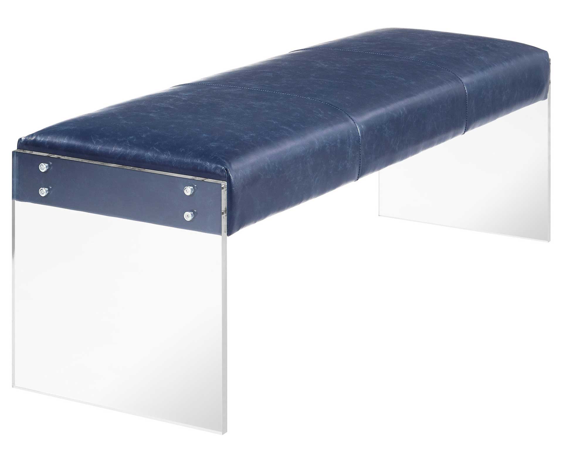 Enrica Leather/Acrylic Bench Blue - Image 3