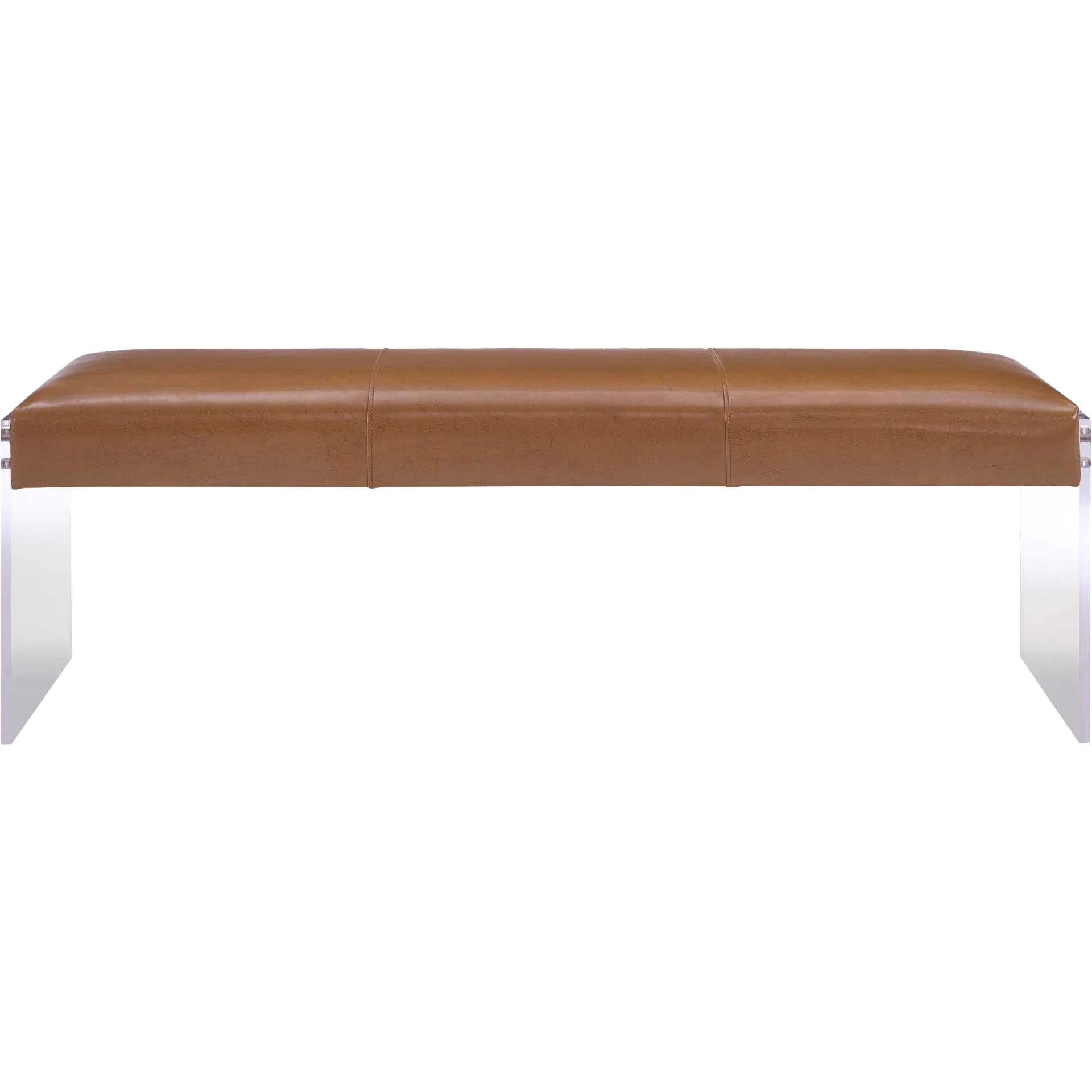 Enrica Leather/Acrylic Bench Brown - Image 4