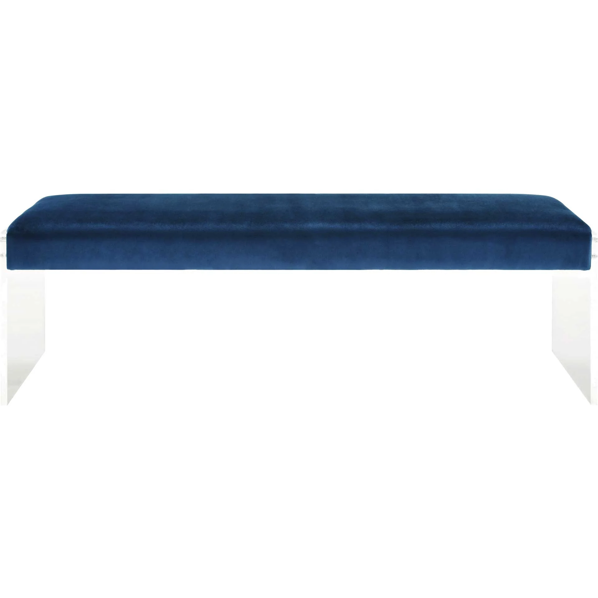 Enrica Velvet/Acrylic Bench Blue - Image 2