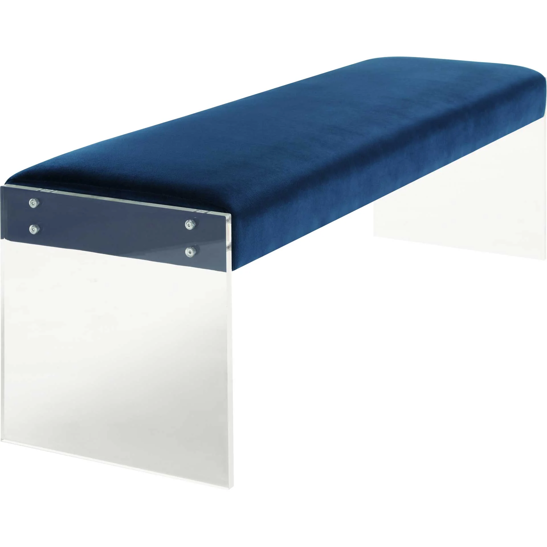 Enrica Velvet/Acrylic Bench Blue - Image 3