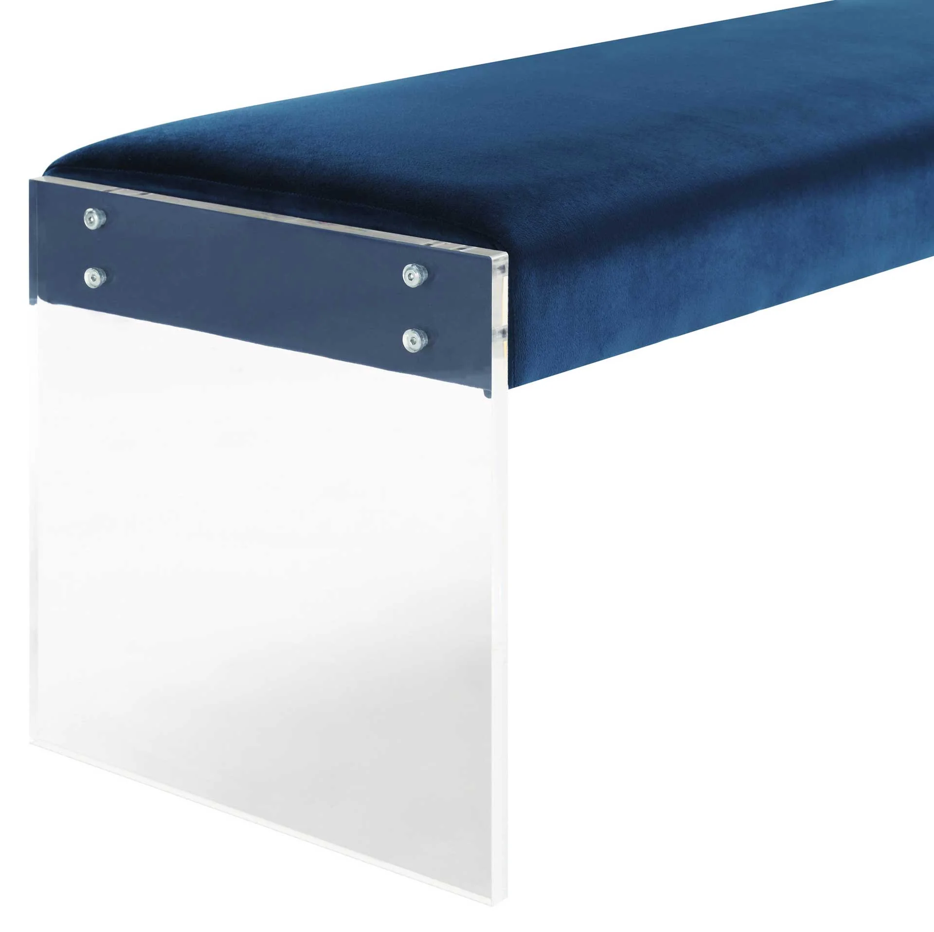 Enrica Velvet/Acrylic Bench Blue - Image 4