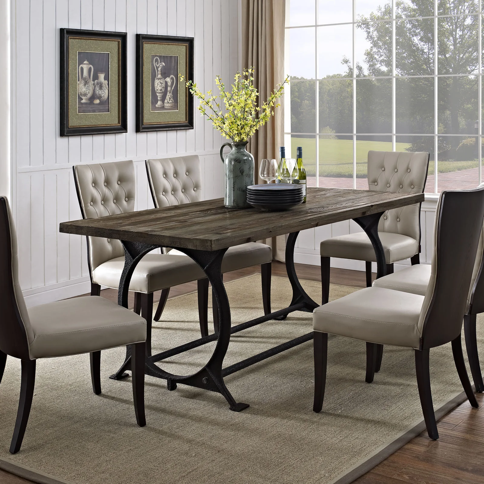 Entei Wood Top Dining Table Brown - Image 4