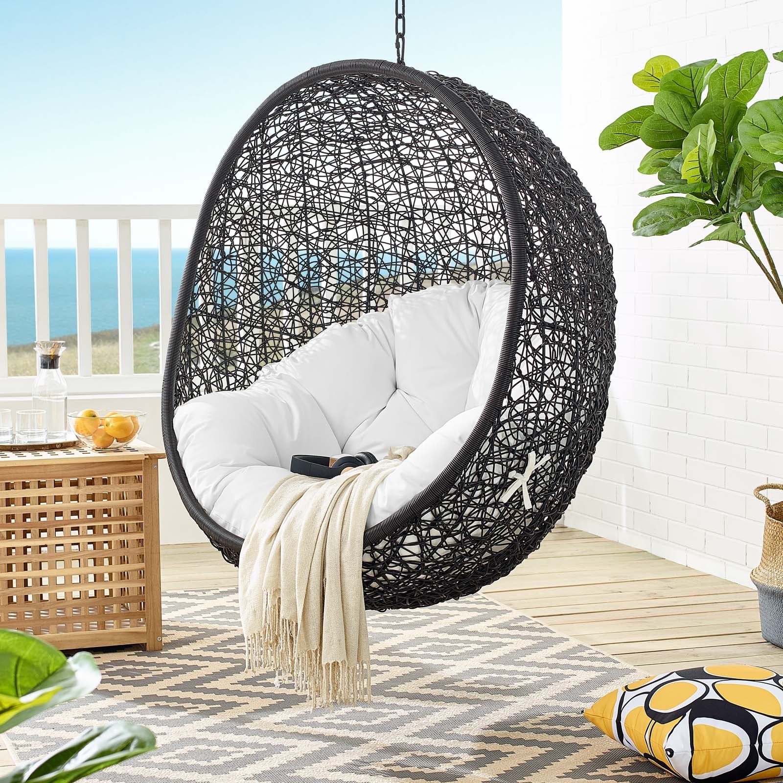 Envy Swing Lounge Chair Espresso White - Image 7