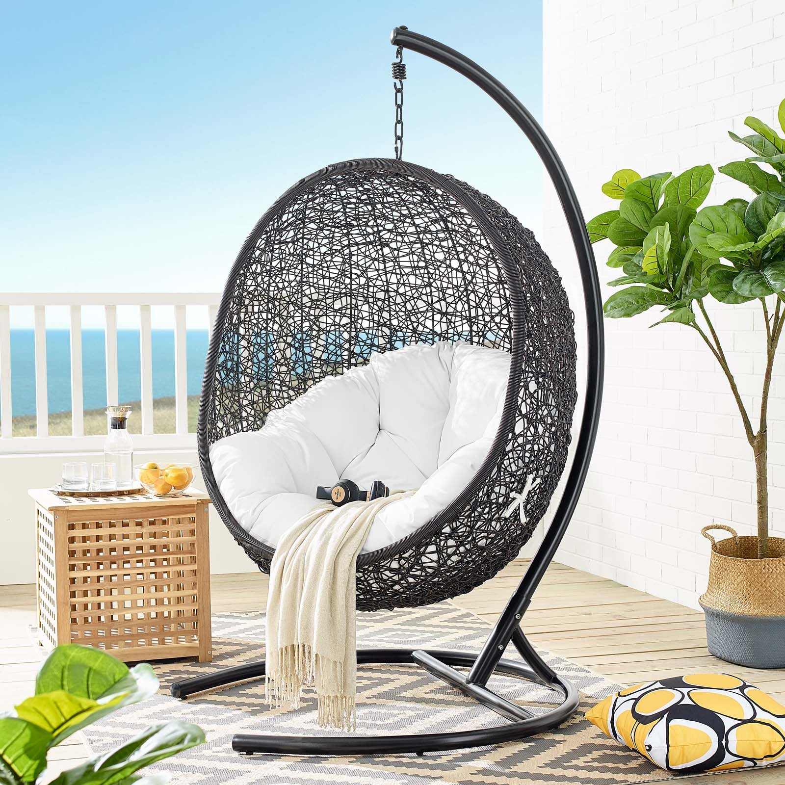 Envy Swing Lounge Chair Espresso White - Image 8
