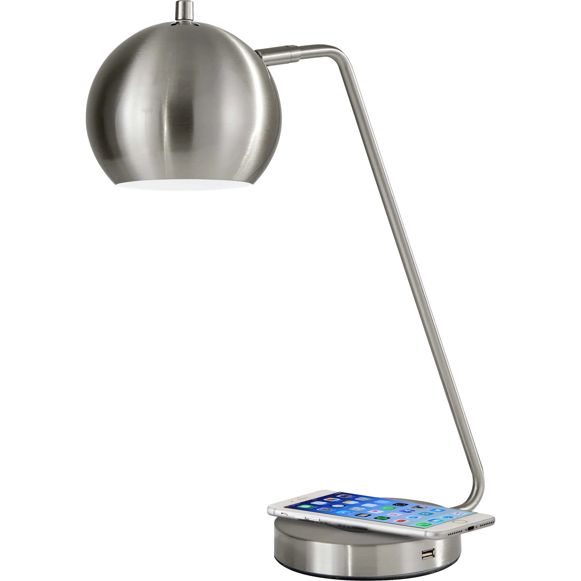 Epernay Wireless Charge Desk Lamp Brushed Steel - Image 2