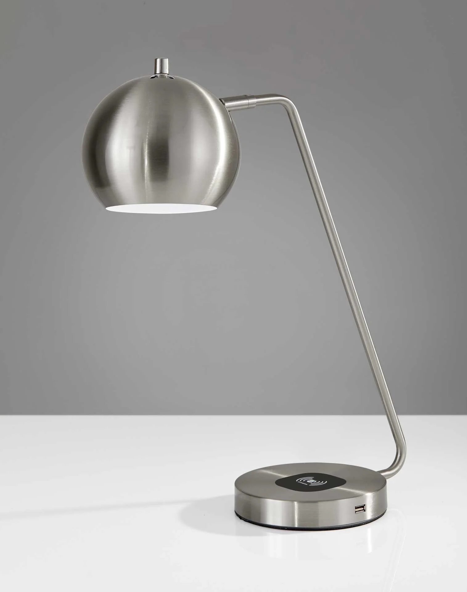 Epernay Wireless Charge Desk Lamp Brushed Steel - Image 3