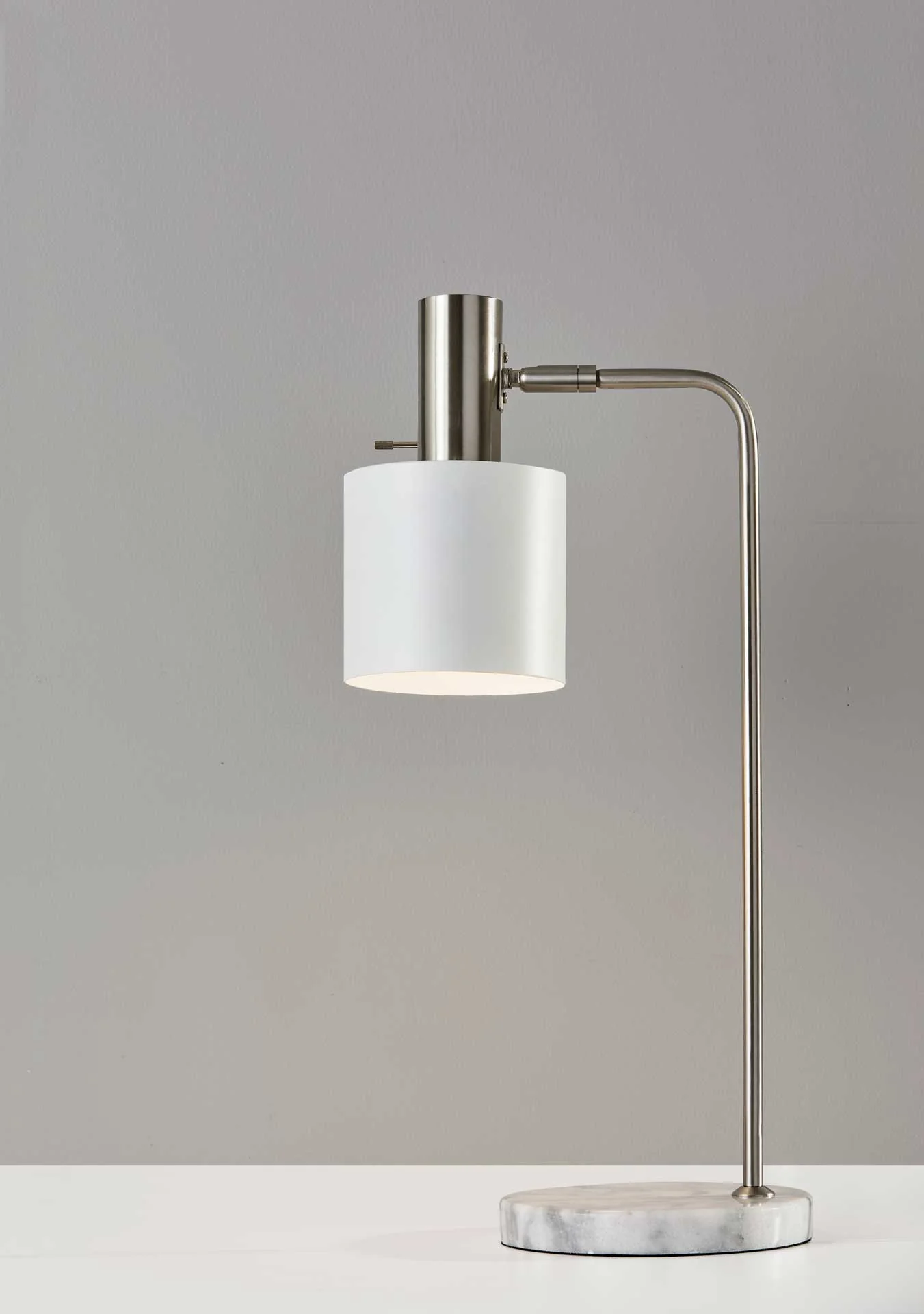 Epinal Desk Lamp Brushed Steel/White - Image 2