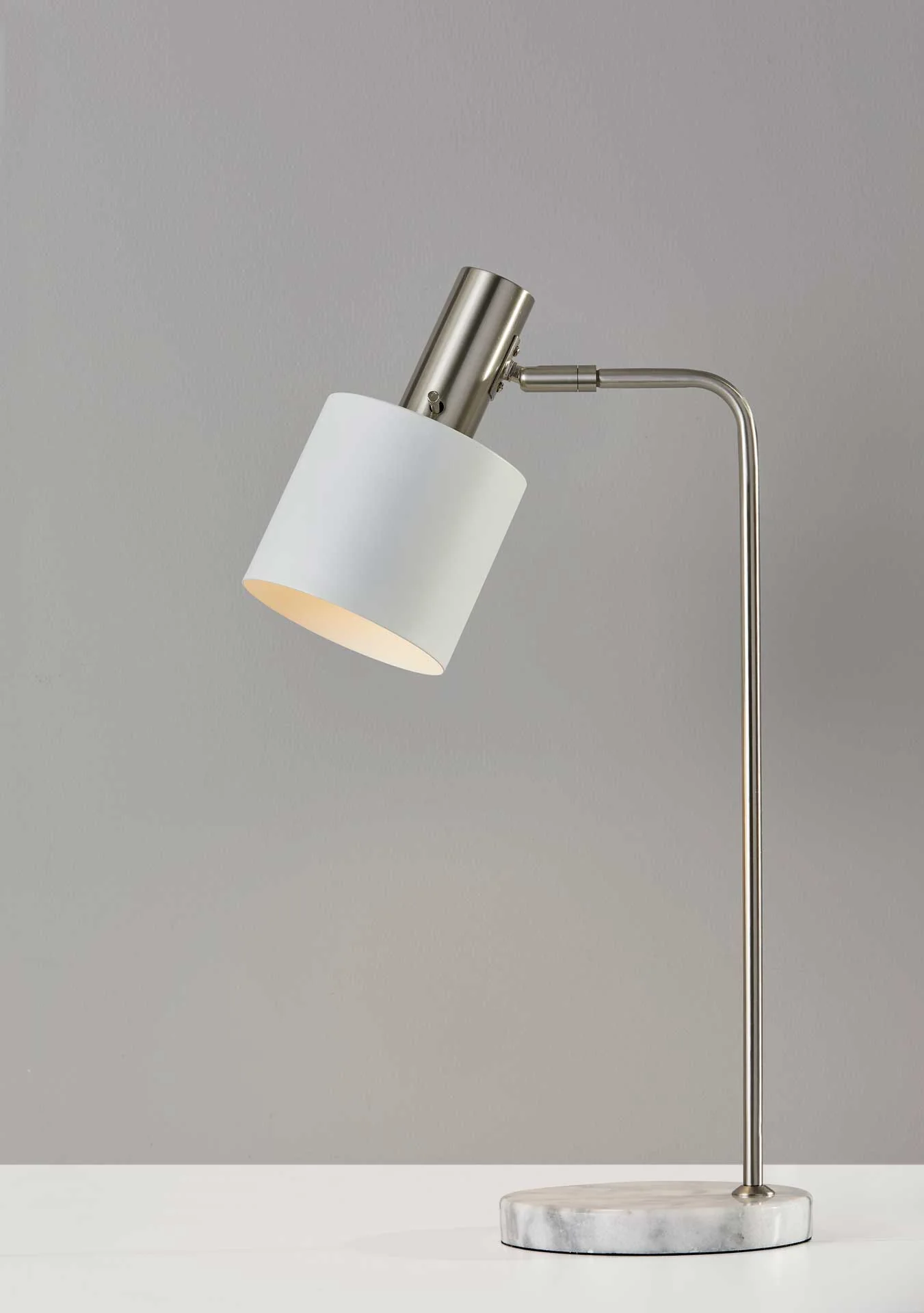 Epinal Desk Lamp Brushed Steel/White - Image 3