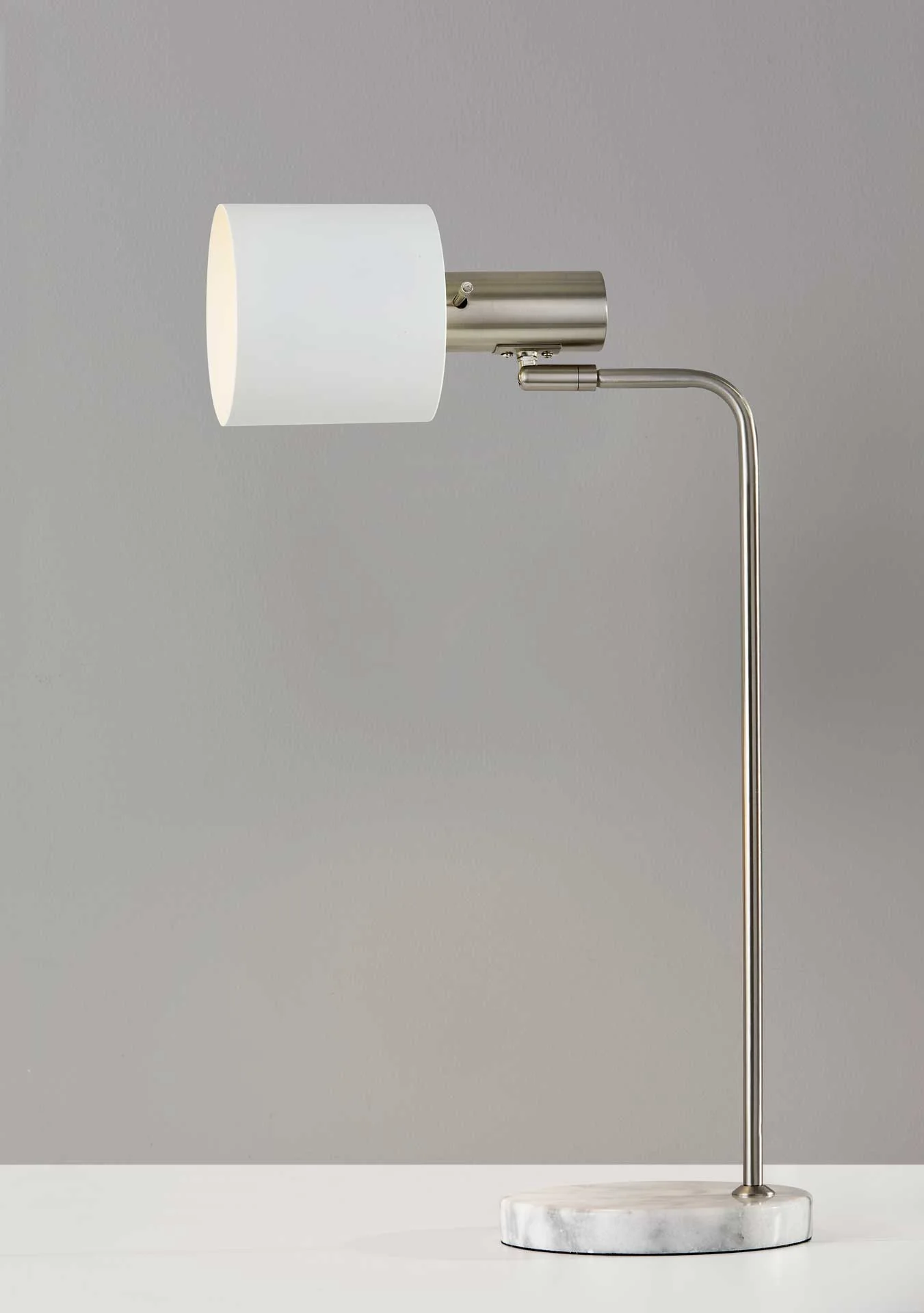 Epinal Desk Lamp Brushed Steel/White - Image 4