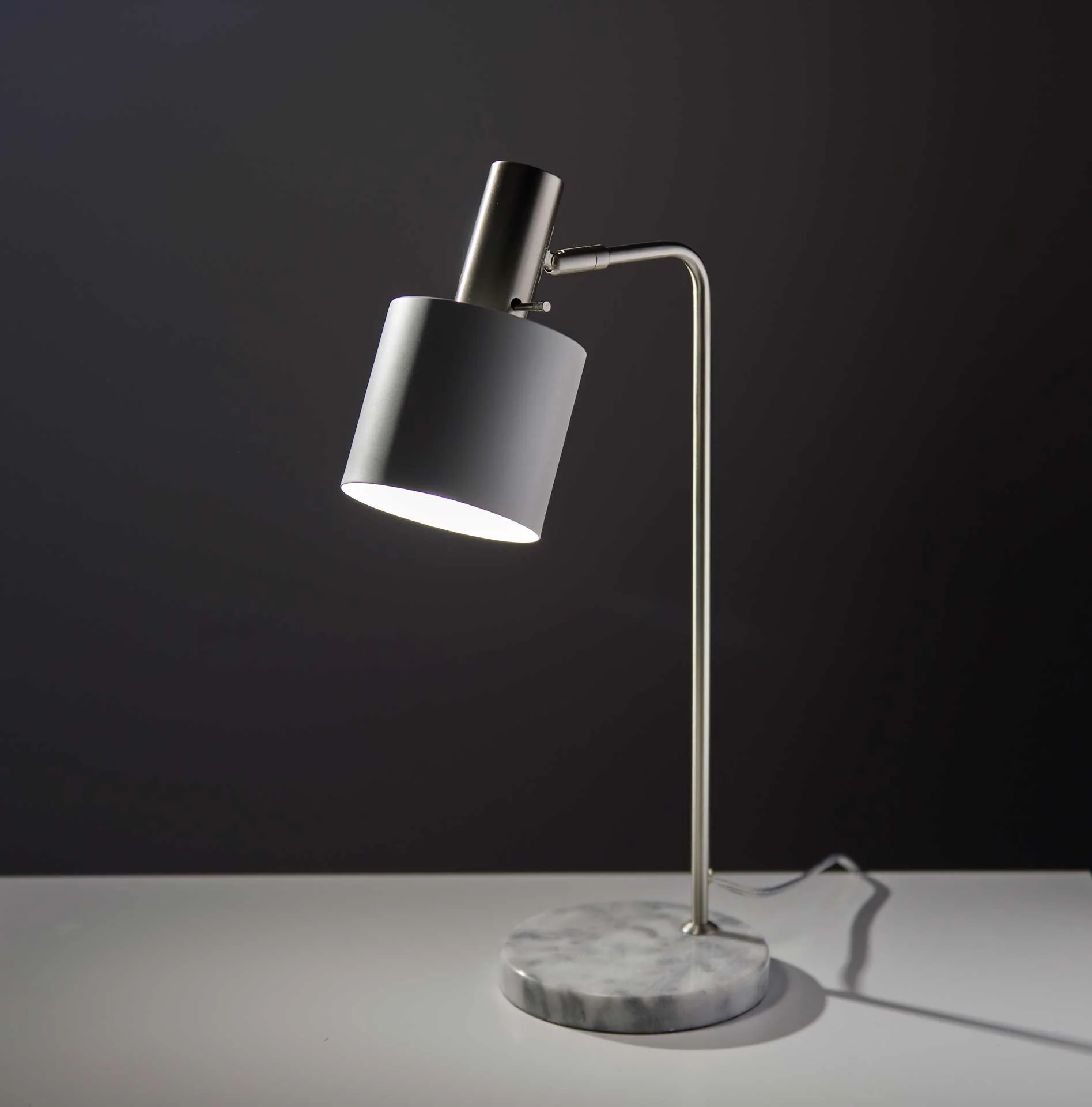 Epinal Desk Lamp Brushed Steel/White - Image 5
