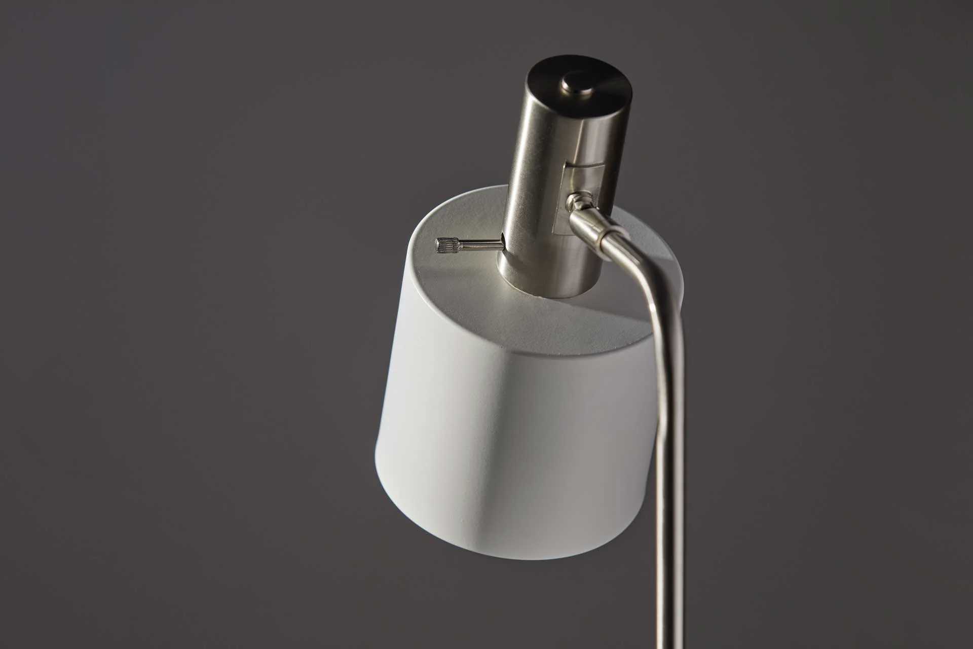 Epinal Desk Lamp Brushed Steel/White - Image 6