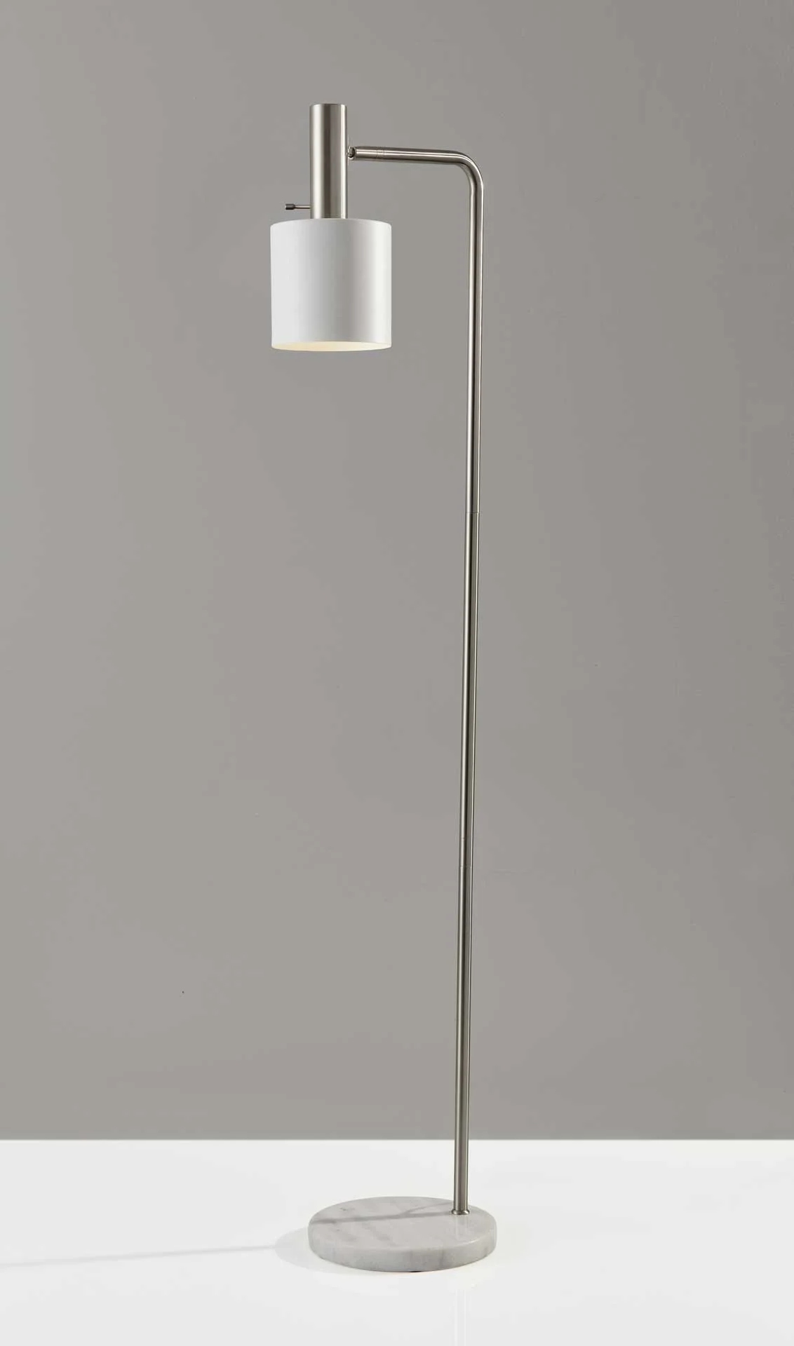 Epinal Floor Lamp Brushed Steel/White - Image 2