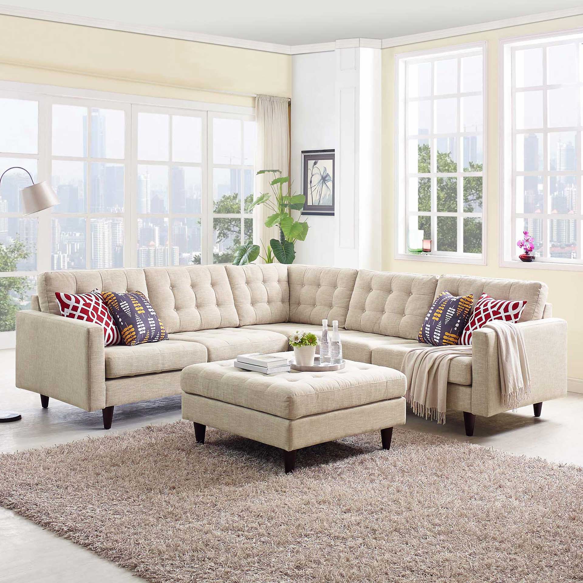 Era Fabric Corner Sectional Sofa Beige - Image 4