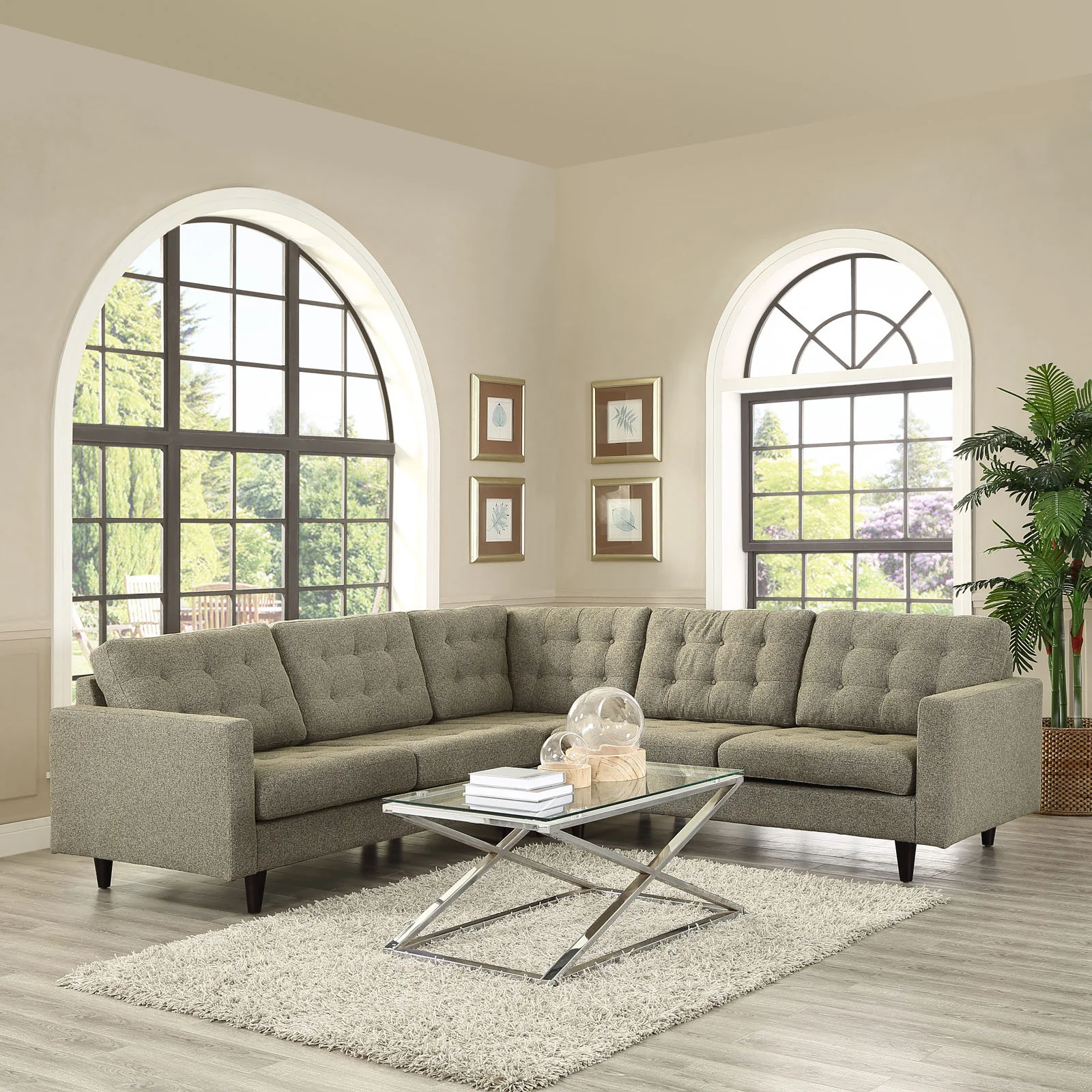 Era Fabric Corner Sectional Sofa Granite - Image 4